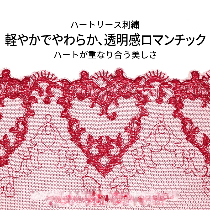 刺繍入りホワイトレースのブラセット　ワイヤー入り・薄手