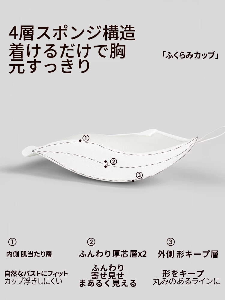 ディープVのシームレスワイヤー入りブラセット