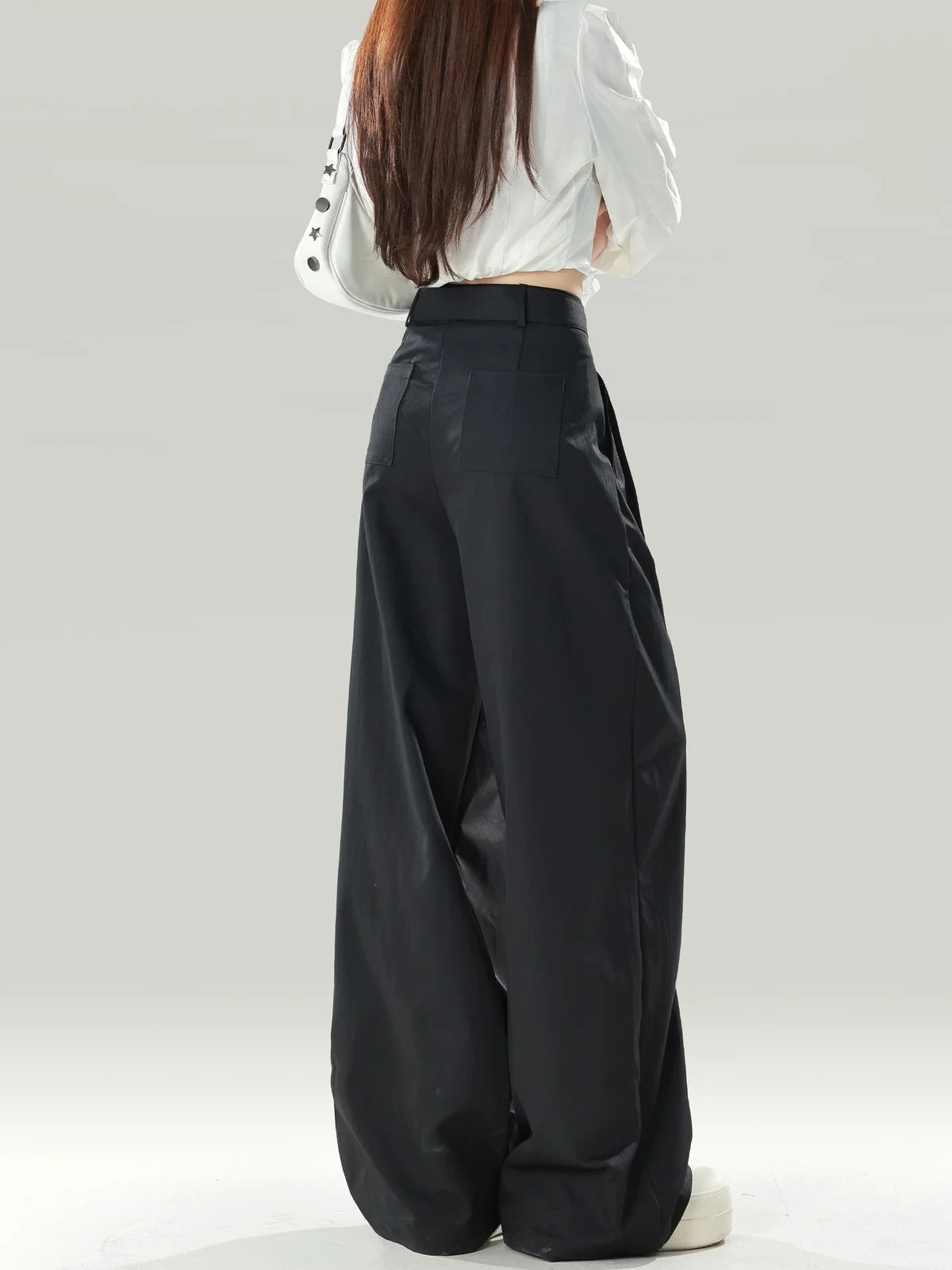 LA CHAPELLE ハイウエスト ストレート スラックスパンツ｜商品写真