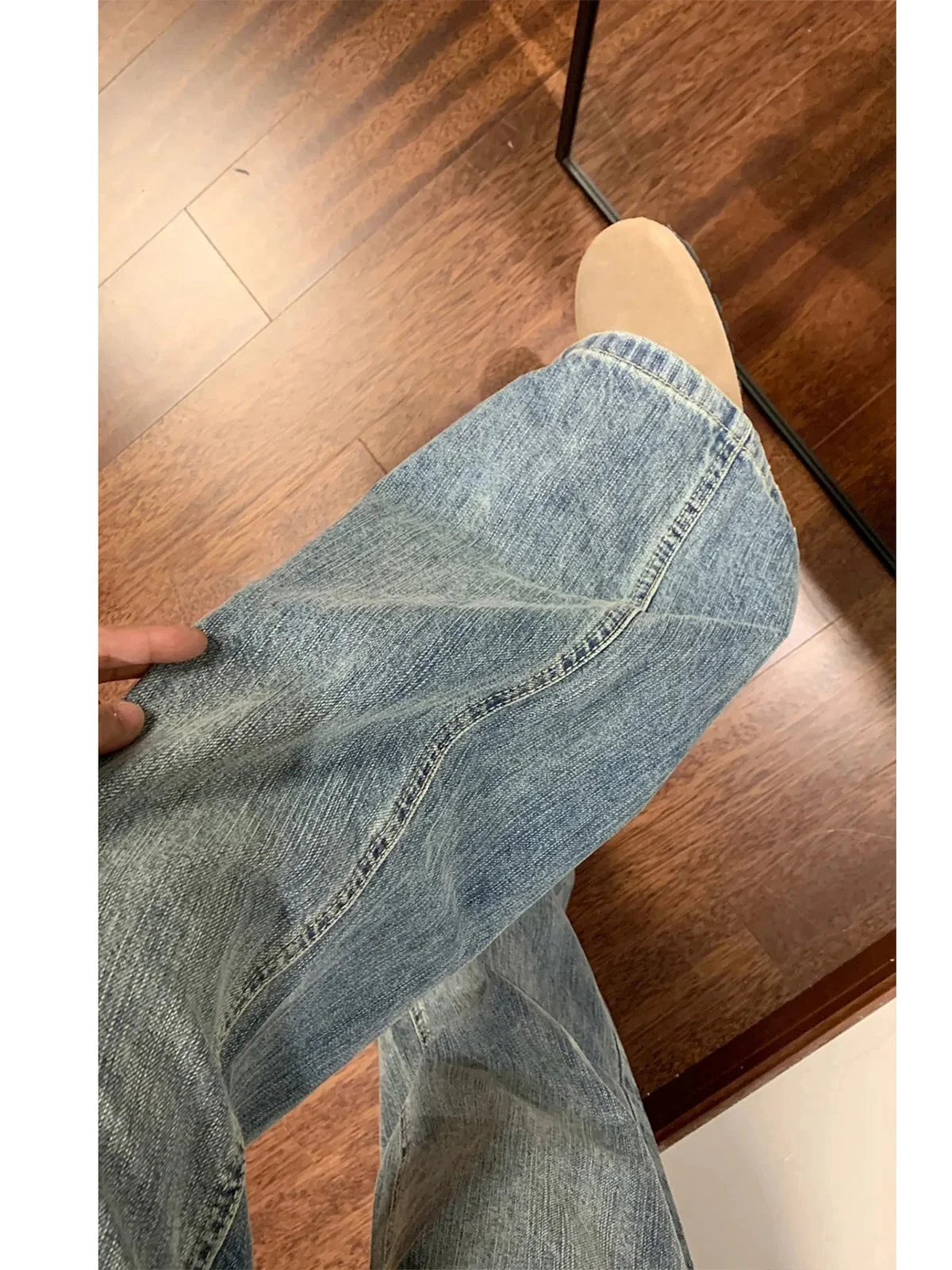 LA CHAPELLE ストリート アメカジ ワイドストレートデニムパンツ ブルー｜商品写真