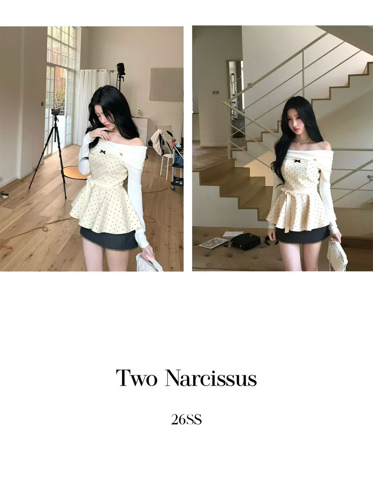 Two Narcissus オフショルダートップス＆スカート