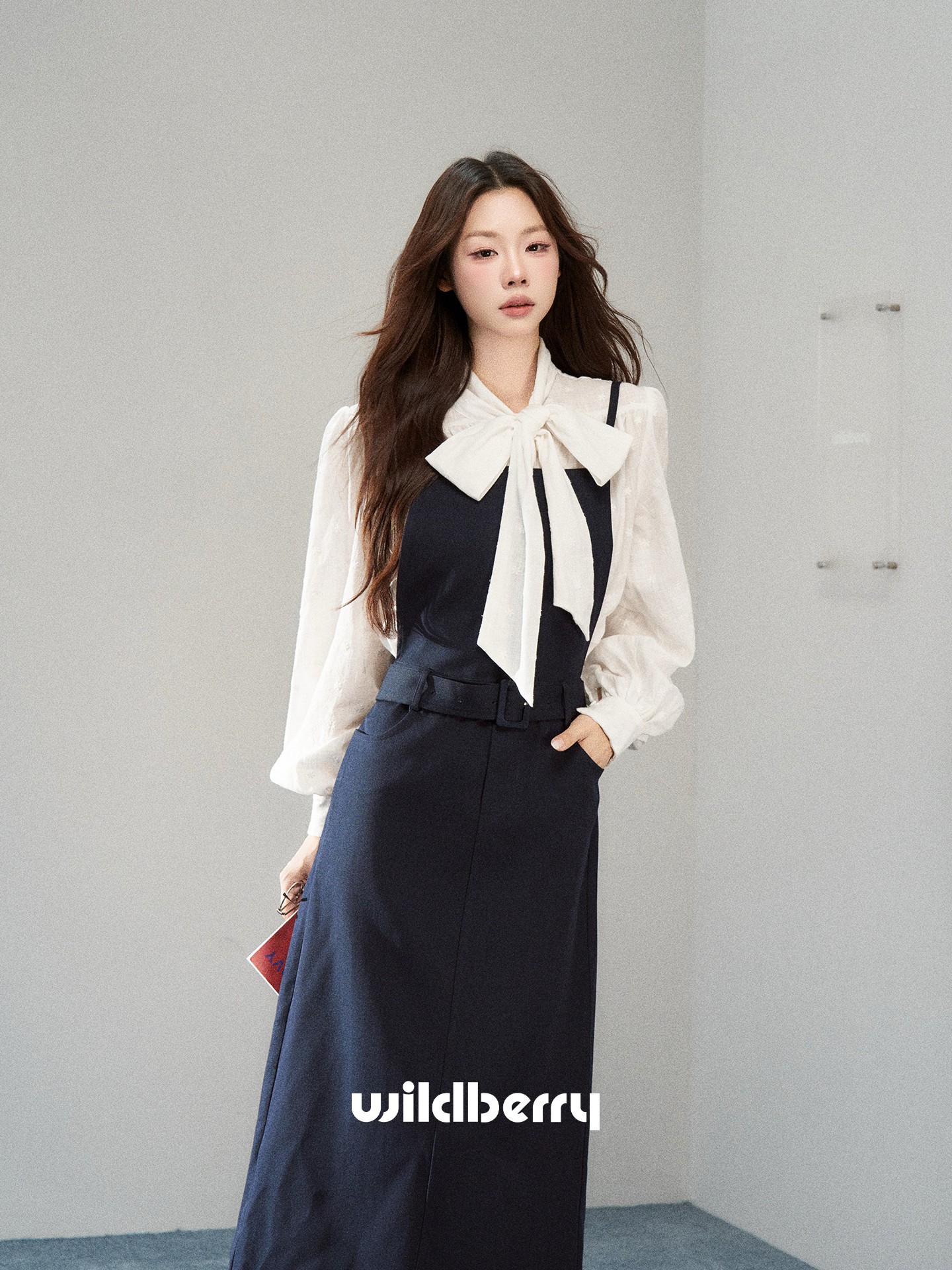 Wildberry ウエストシェイプ ジャンパーロングワンピース