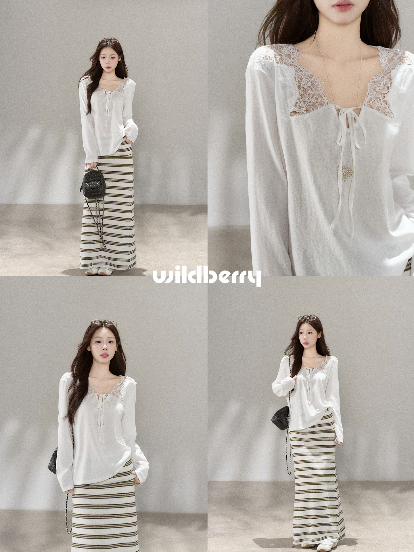 Wildberry オフホワイト ゆったり長袖トップス