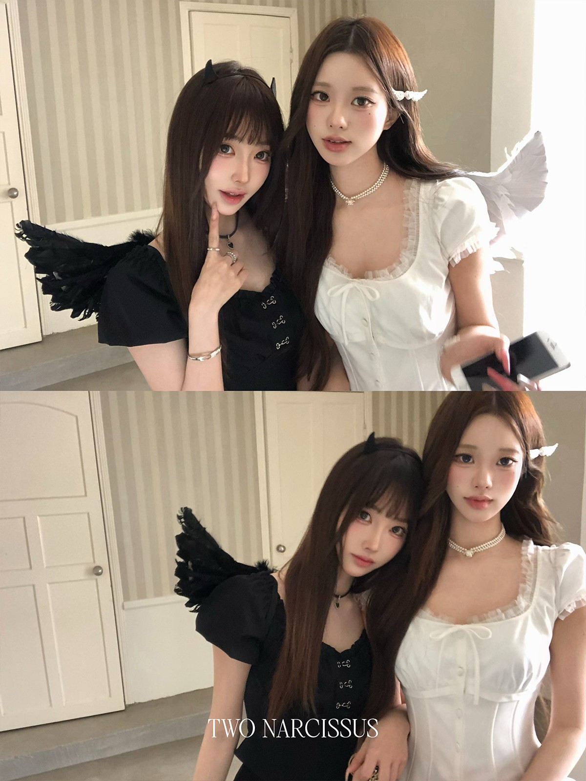 Two Narcissus フレンチスリーブトップス・スカート