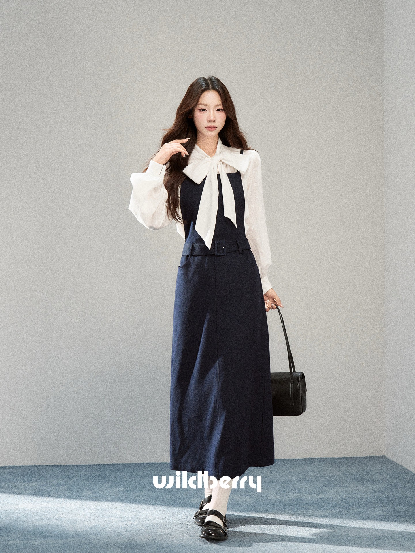 Wildberry ウエストシェイプ ジャンパーロングワンピース