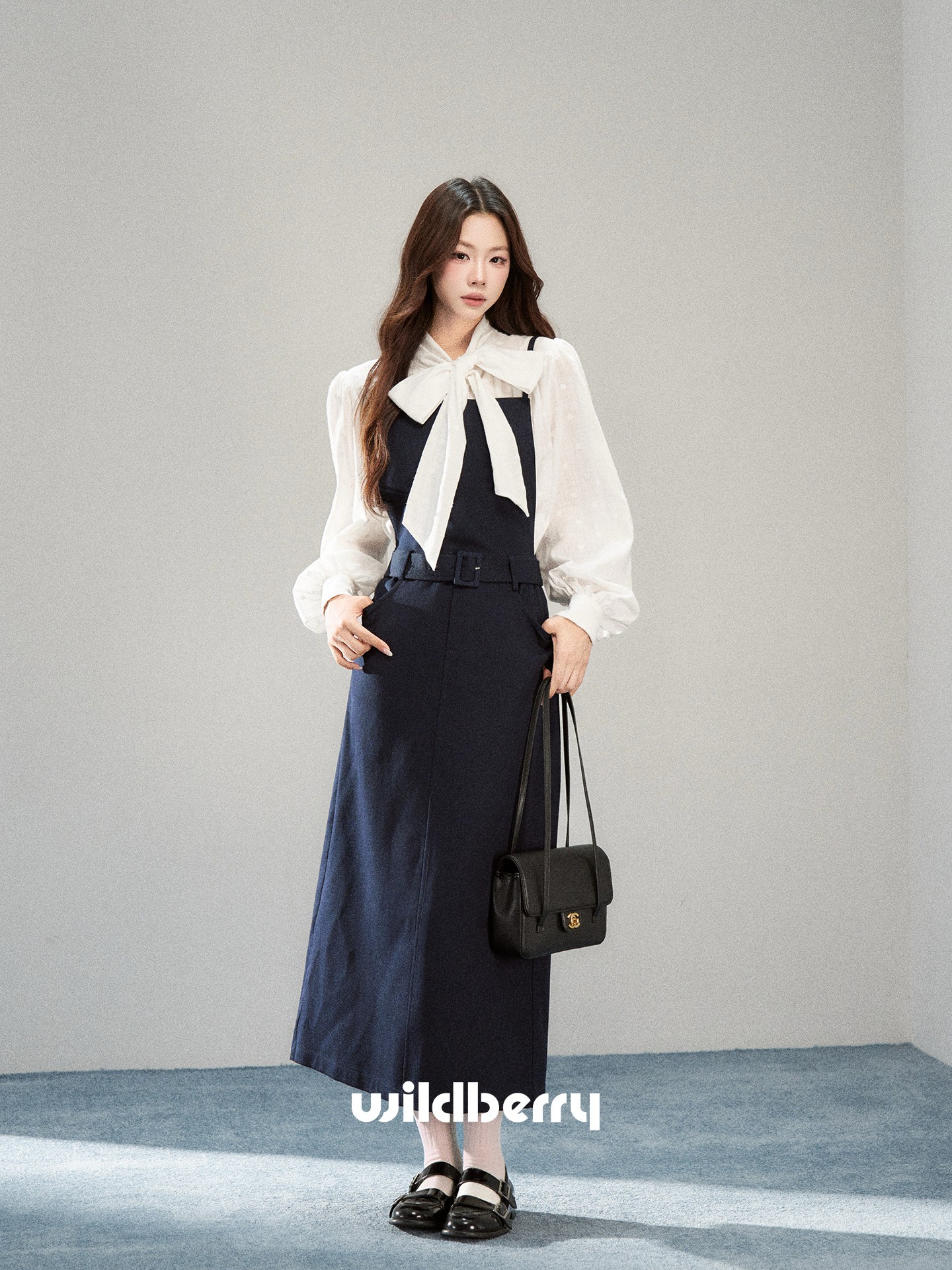 Wildberry ウエストシェイプ ジャンパーロングワンピース