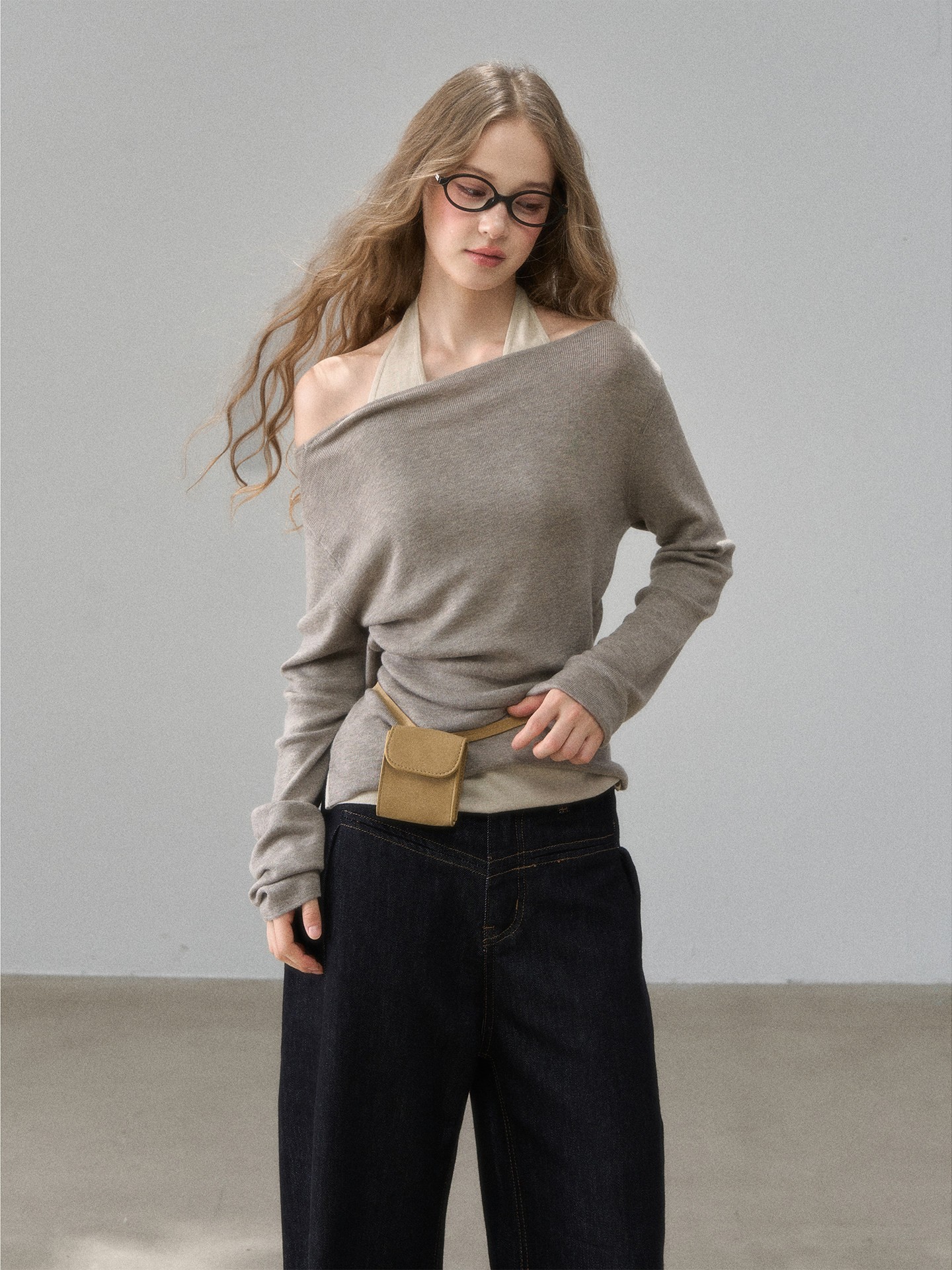 Wildberry ホルターネック風 長袖Tシャツ