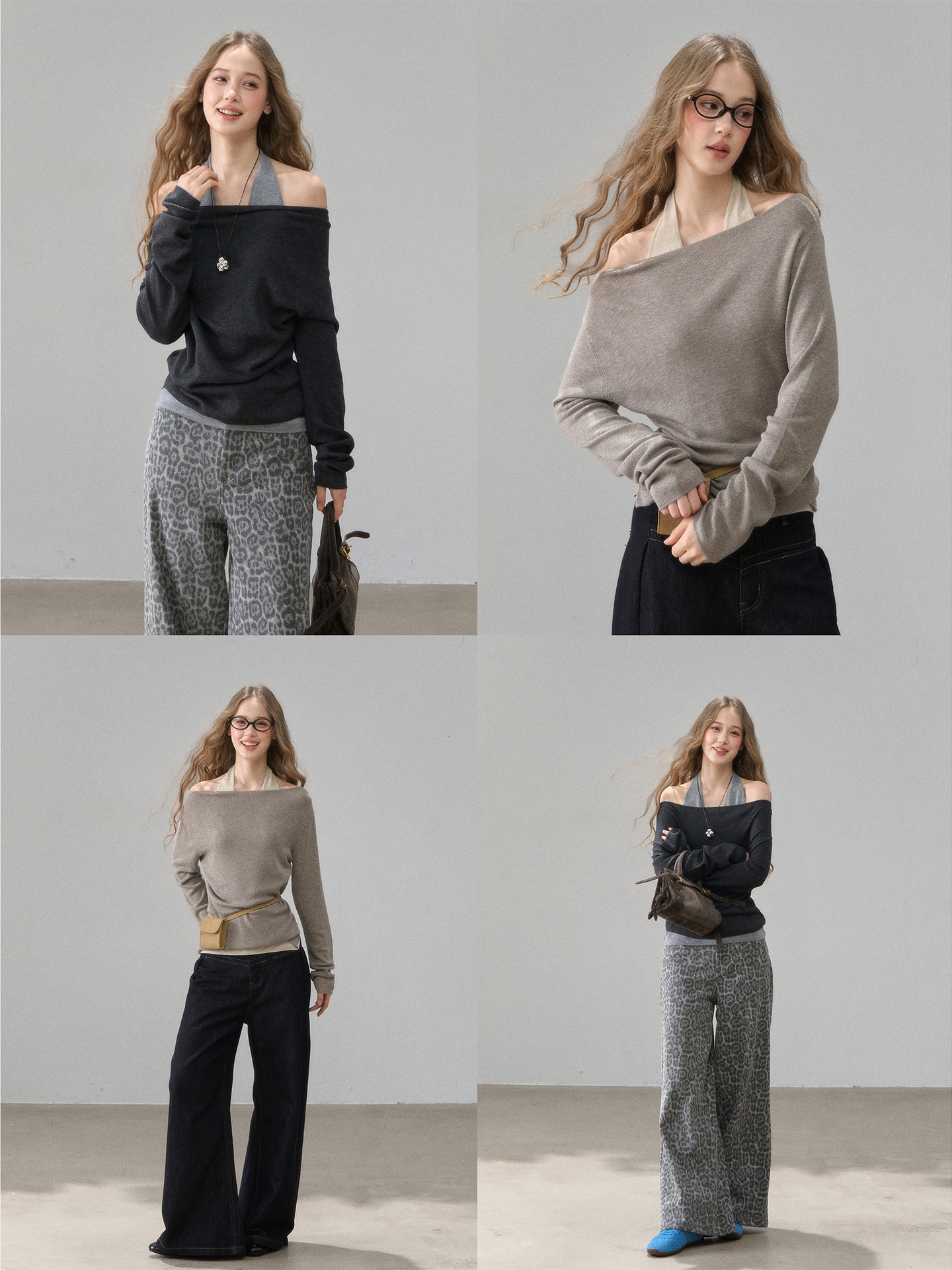 Wildberry ホルターネック風 長袖Tシャツ