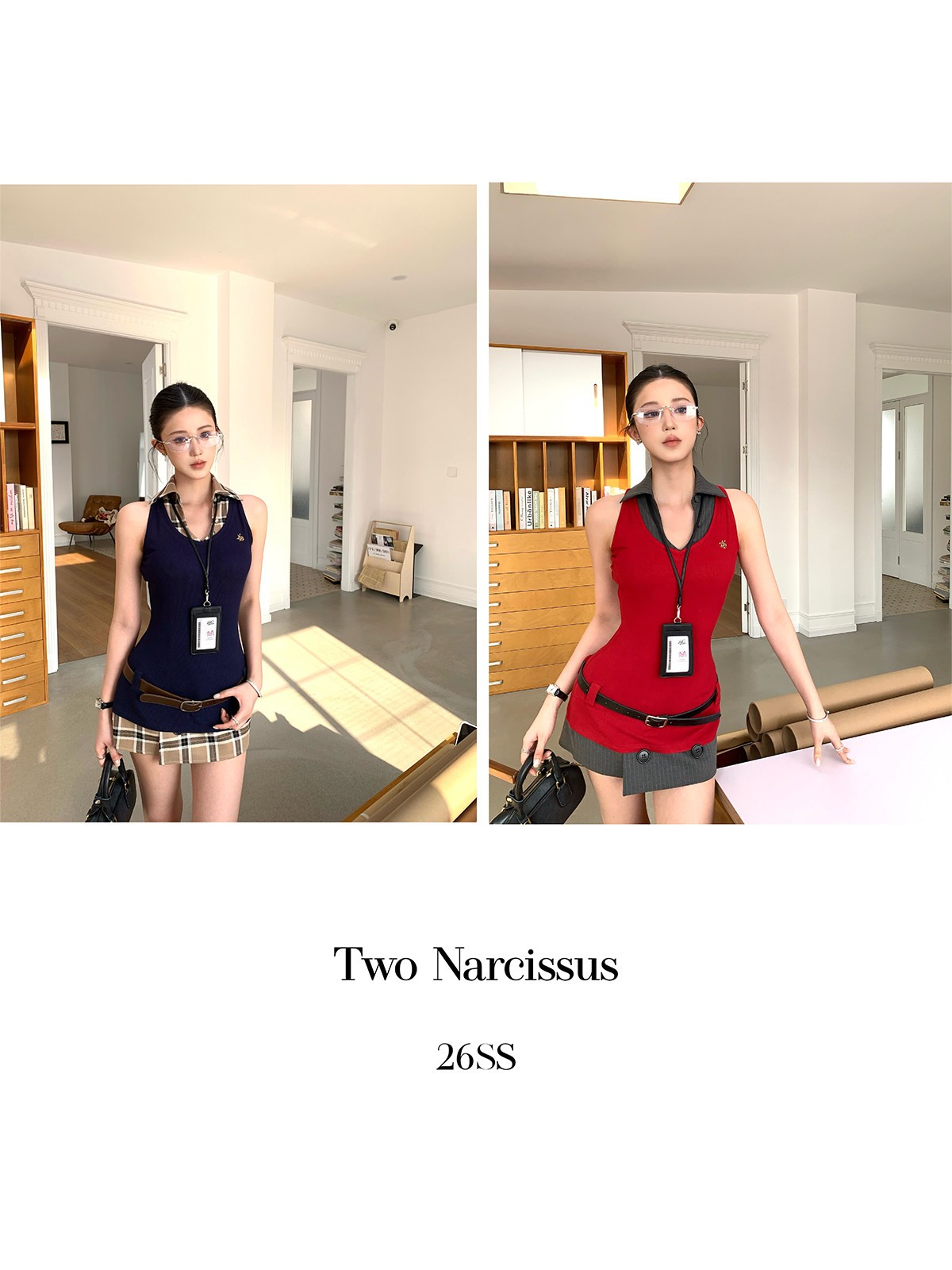 Two Narcissus ノースリーブベストトップス・スカート