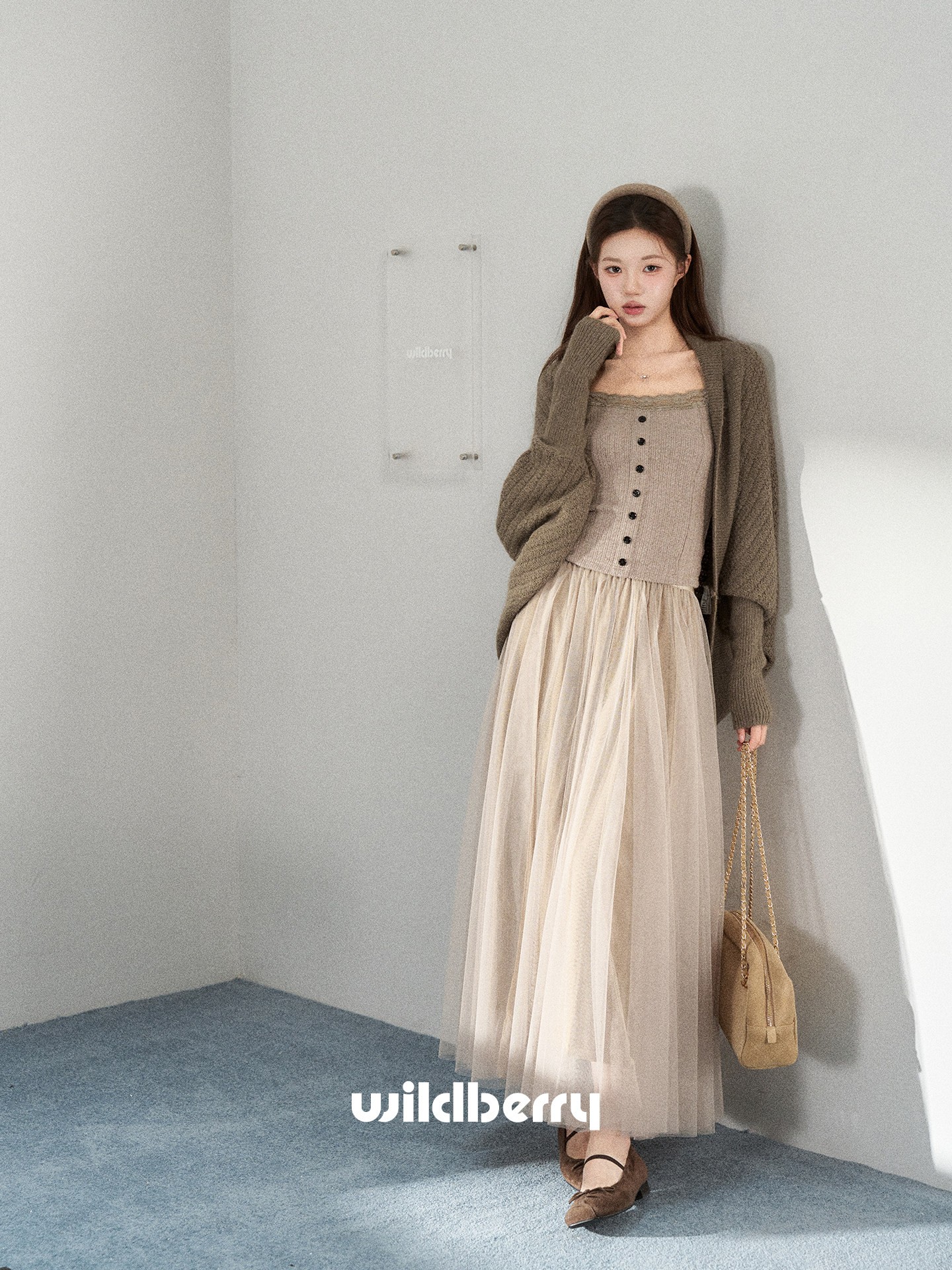 Wildberry ハイウエスト チュールロングスカート