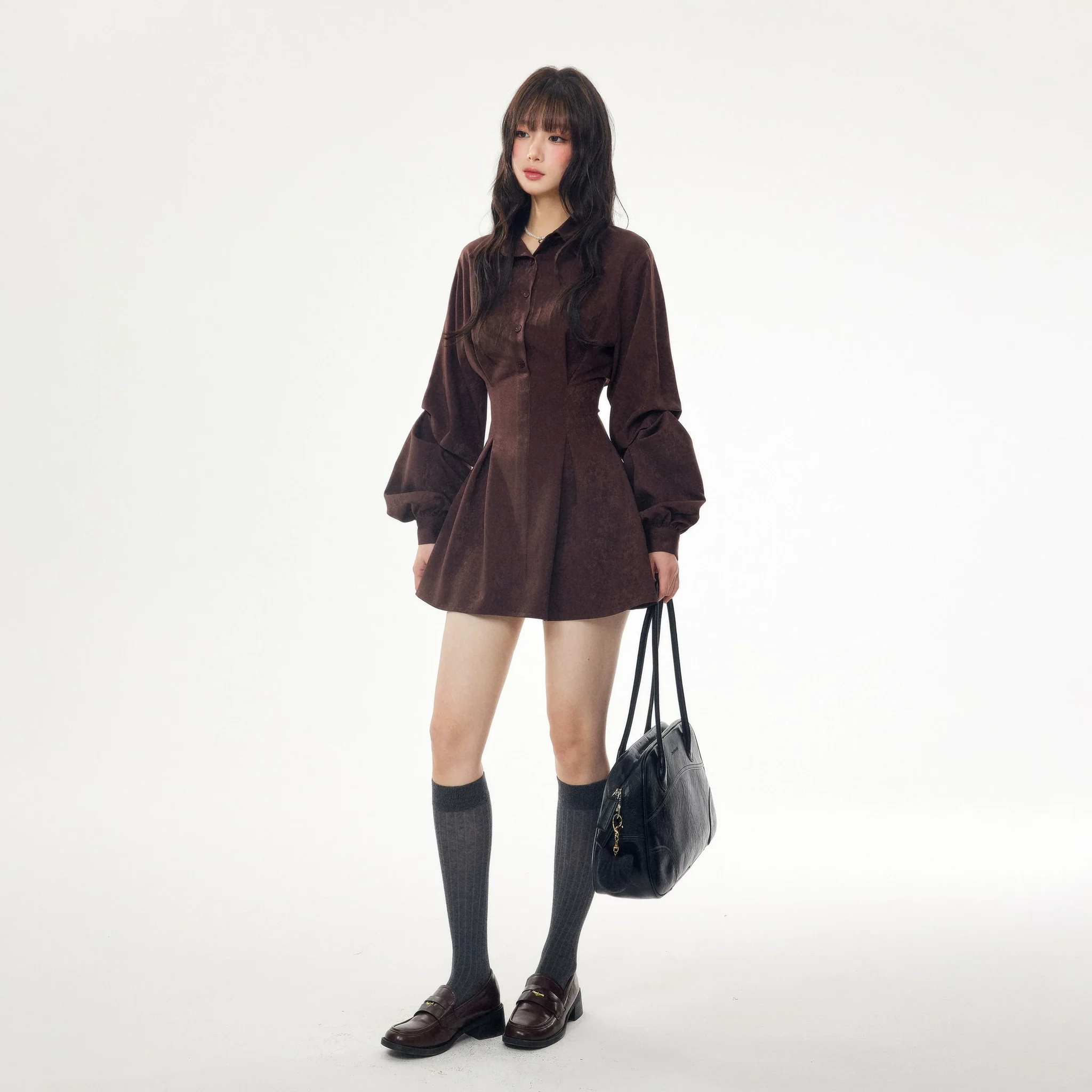 長袖シャツワンピース 商品写真 3
