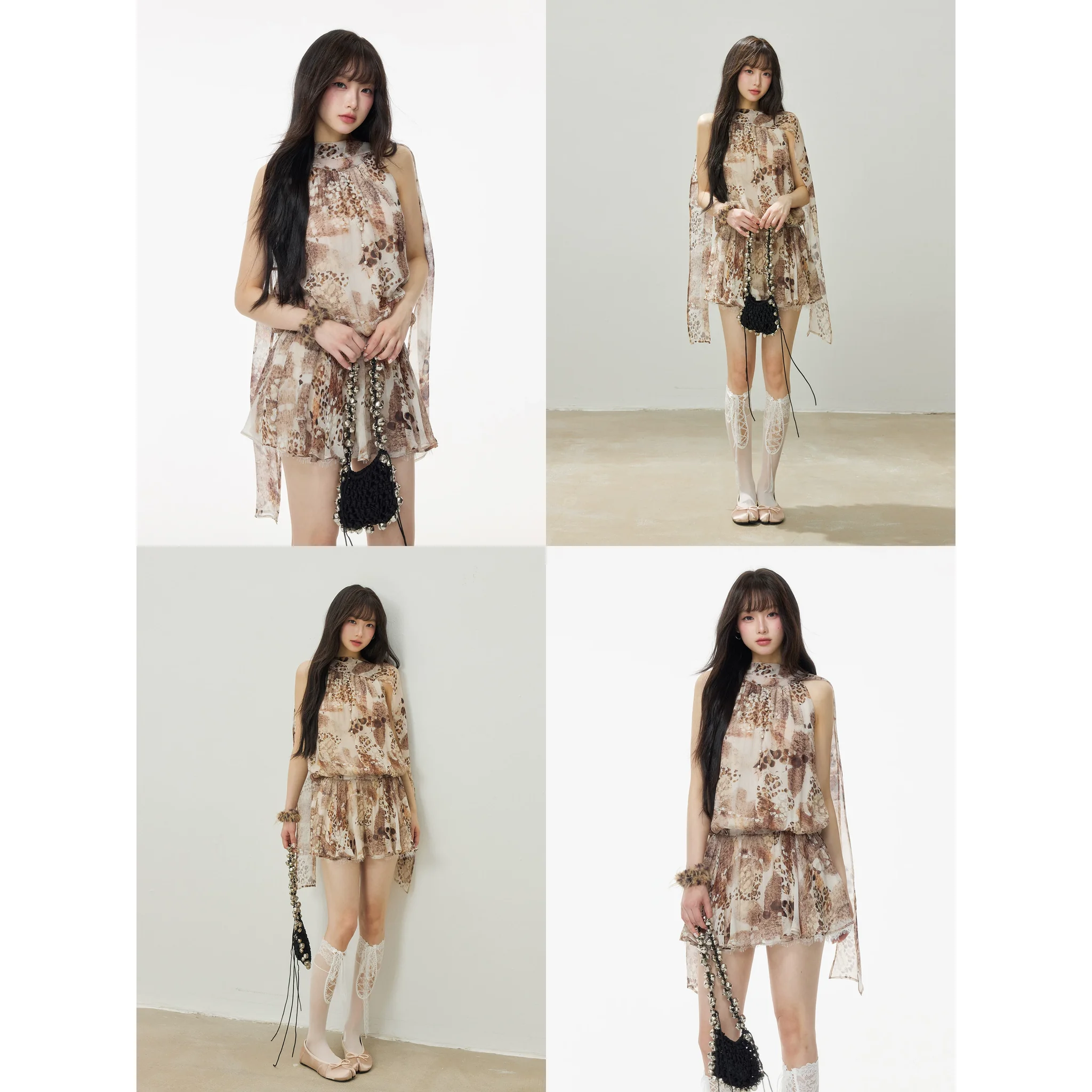 シフォン ホルターネック ミニワンピース 商品写真 2