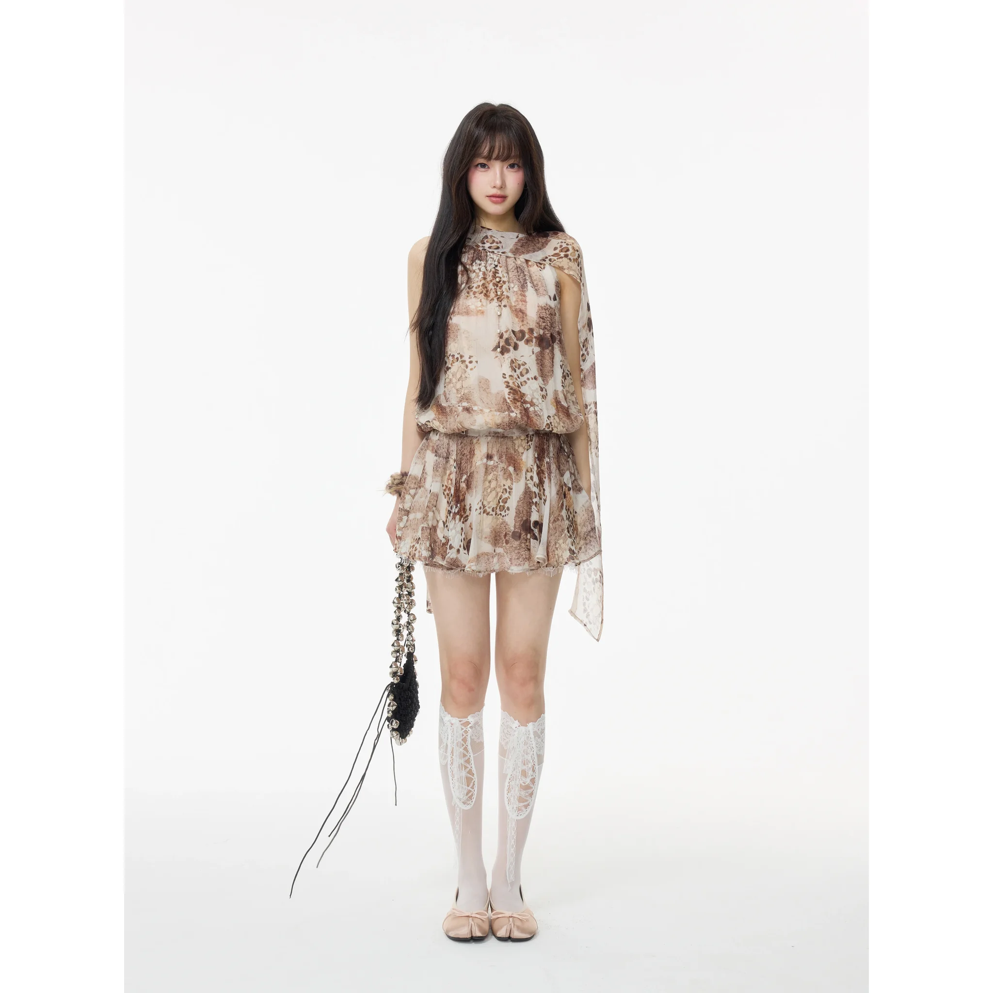 シフォン ホルターネック ミニワンピース 商品写真 4