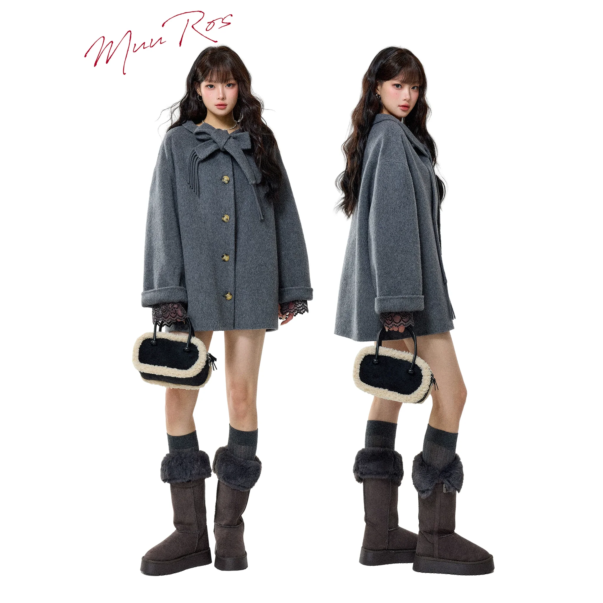 フリンジ付き ゆったりコート 商品写真