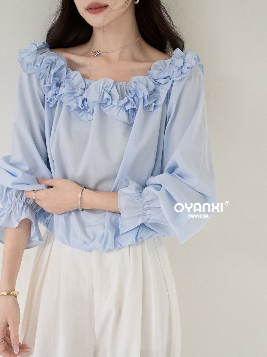 OYANXI フリル オフショルダー ブラウス