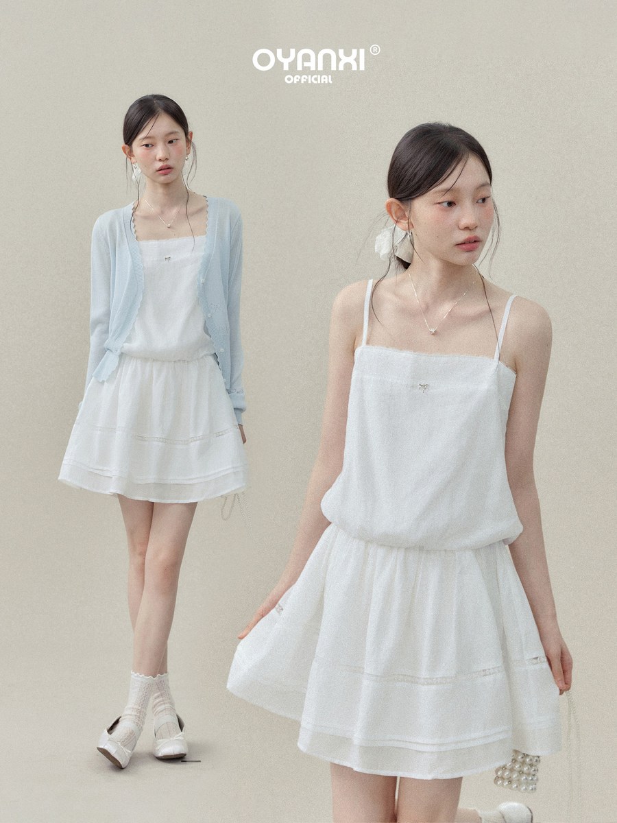 OYANXI レース スクエアネック キャミワンピース