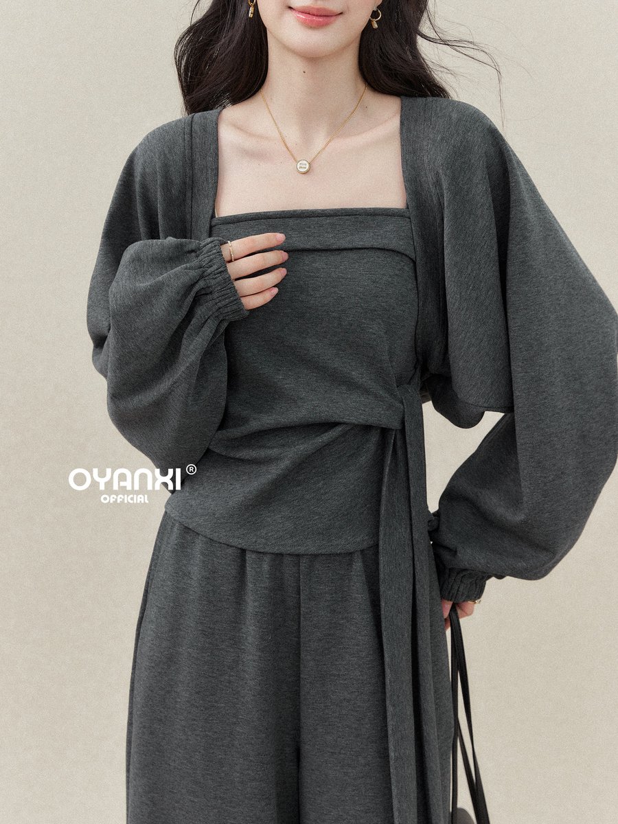 OYANXI キャミソール＆長袖ニットカーディガン 2点セット