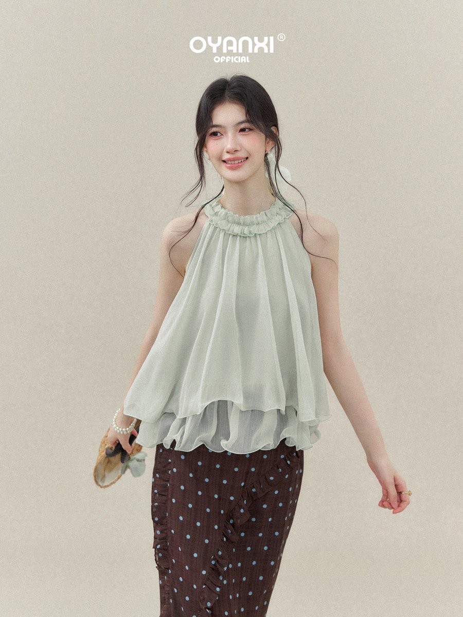 OYANXI ホルターネック ゆったり ノースリーブトップス