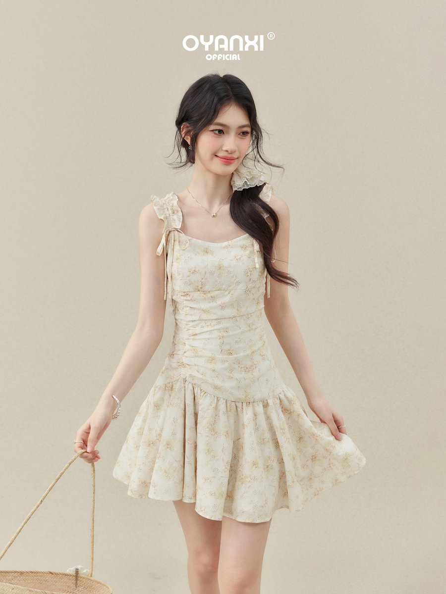 OYANXI フレンチ 小花柄 キャミソール ミニワンピース