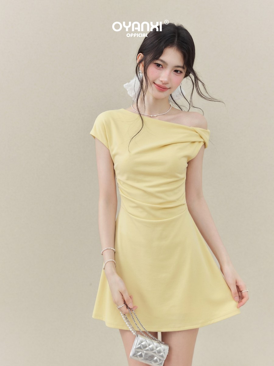 OYANXI ワンショルダー アシンメトリー ミニワンピース