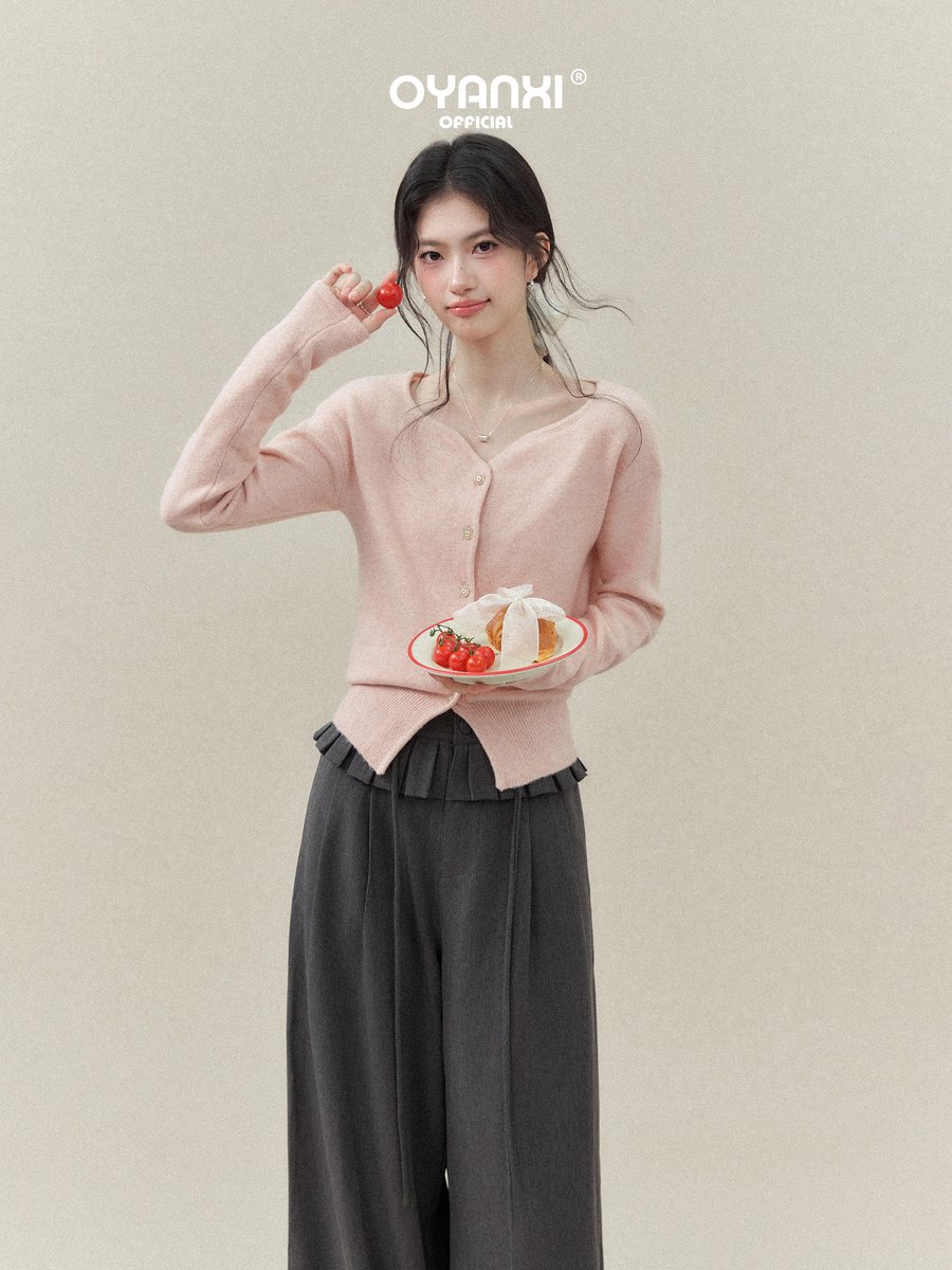 OYANXI とろみ ハイウエスト ワイドパンツ