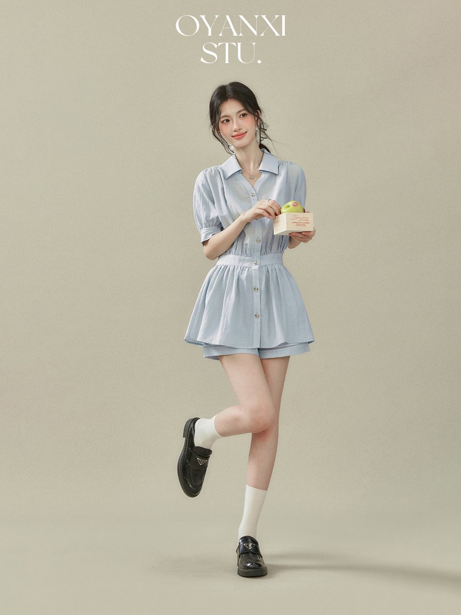OYANXI シャツデザイン スカート＆パンツ セットアップ