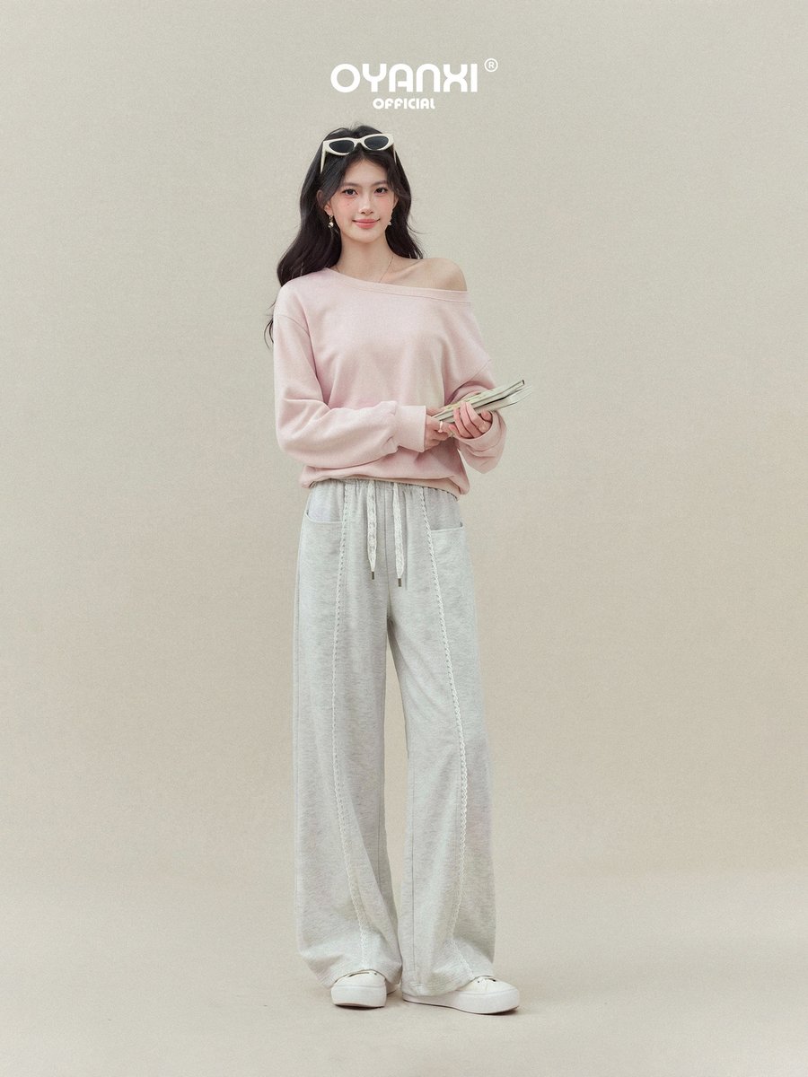 OYANXI ドローストリング ドレープ ワイドパンツ