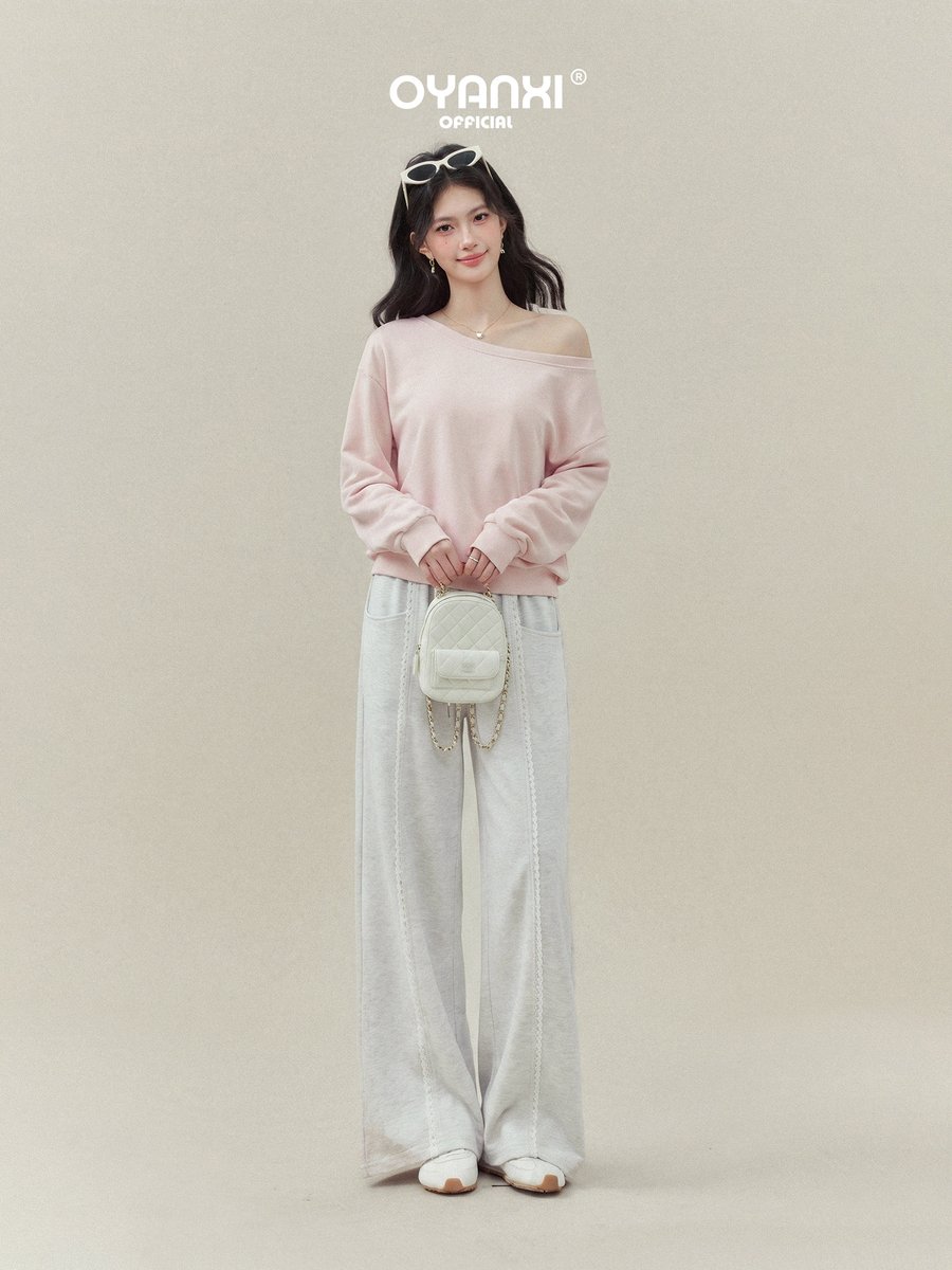 OYANXI ドローストリング ドレープ ワイドパンツ