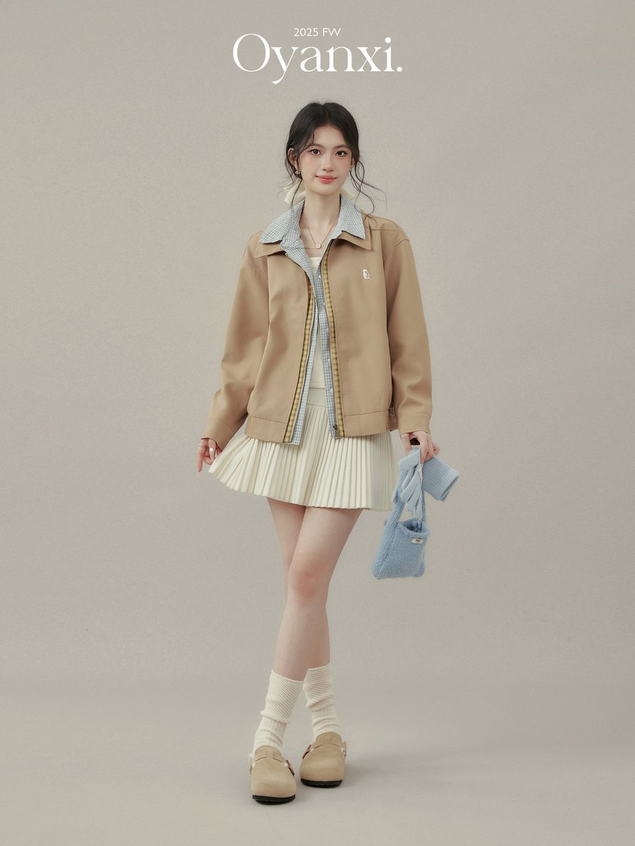 OYANXI フェイクレイヤード ショート丈 ジャケット