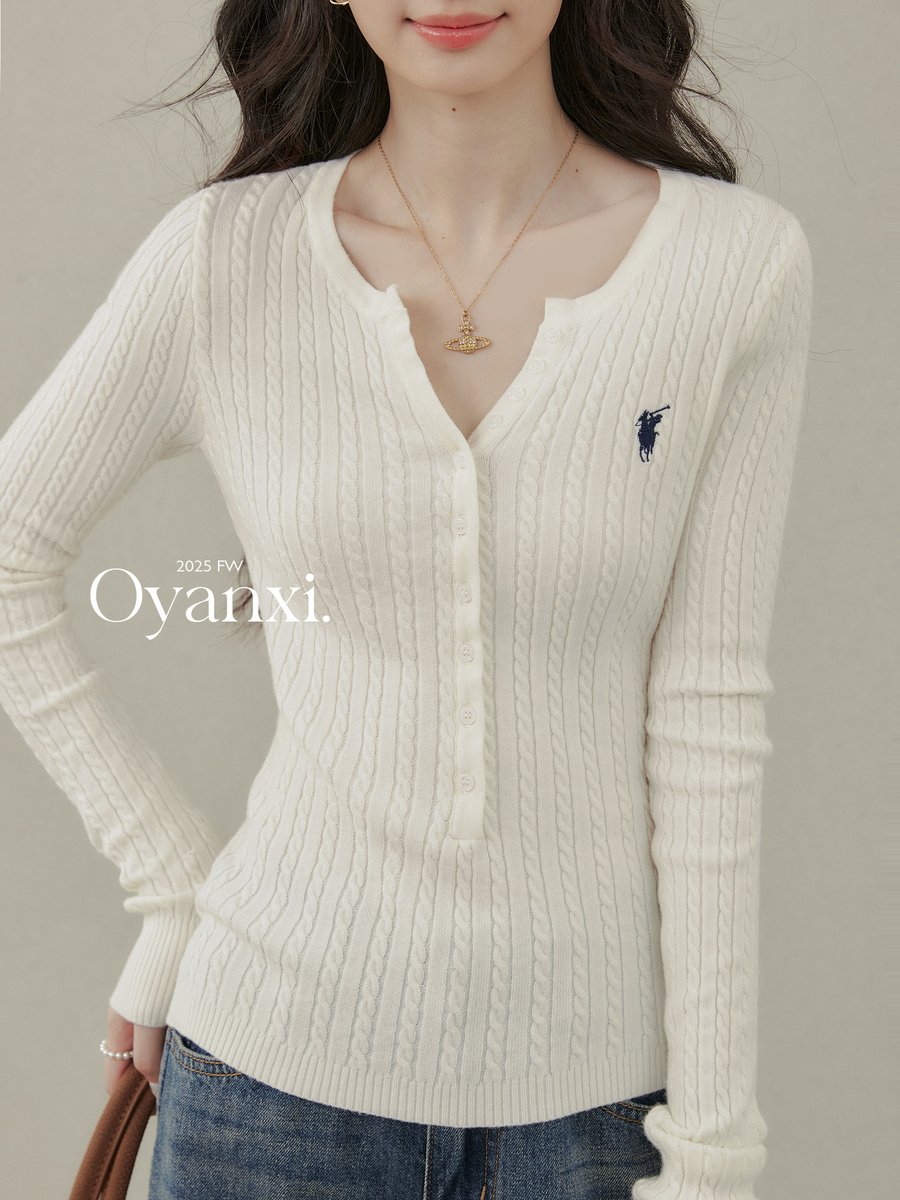 OYANXI 長袖ニット アプリコット