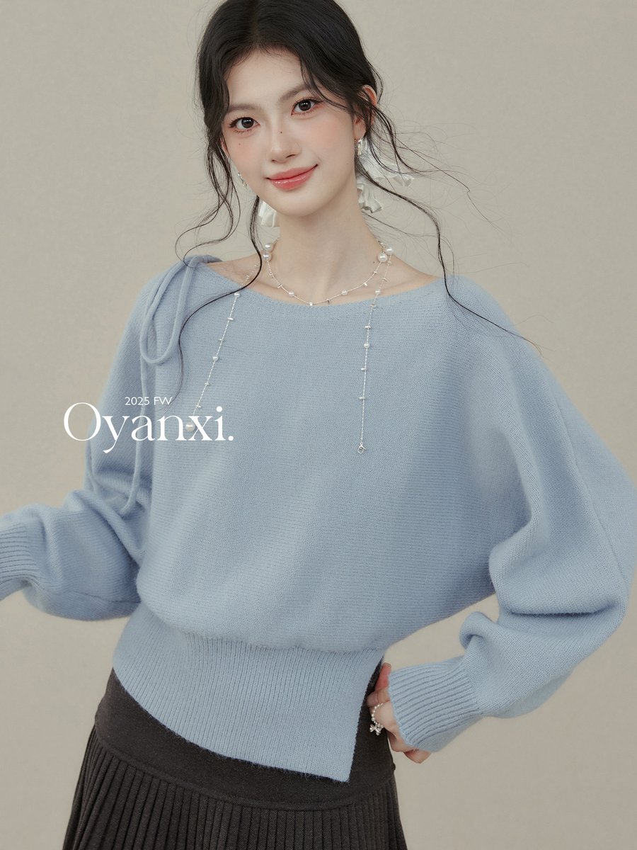 OYANXI ペールブルー プルオーバーニット