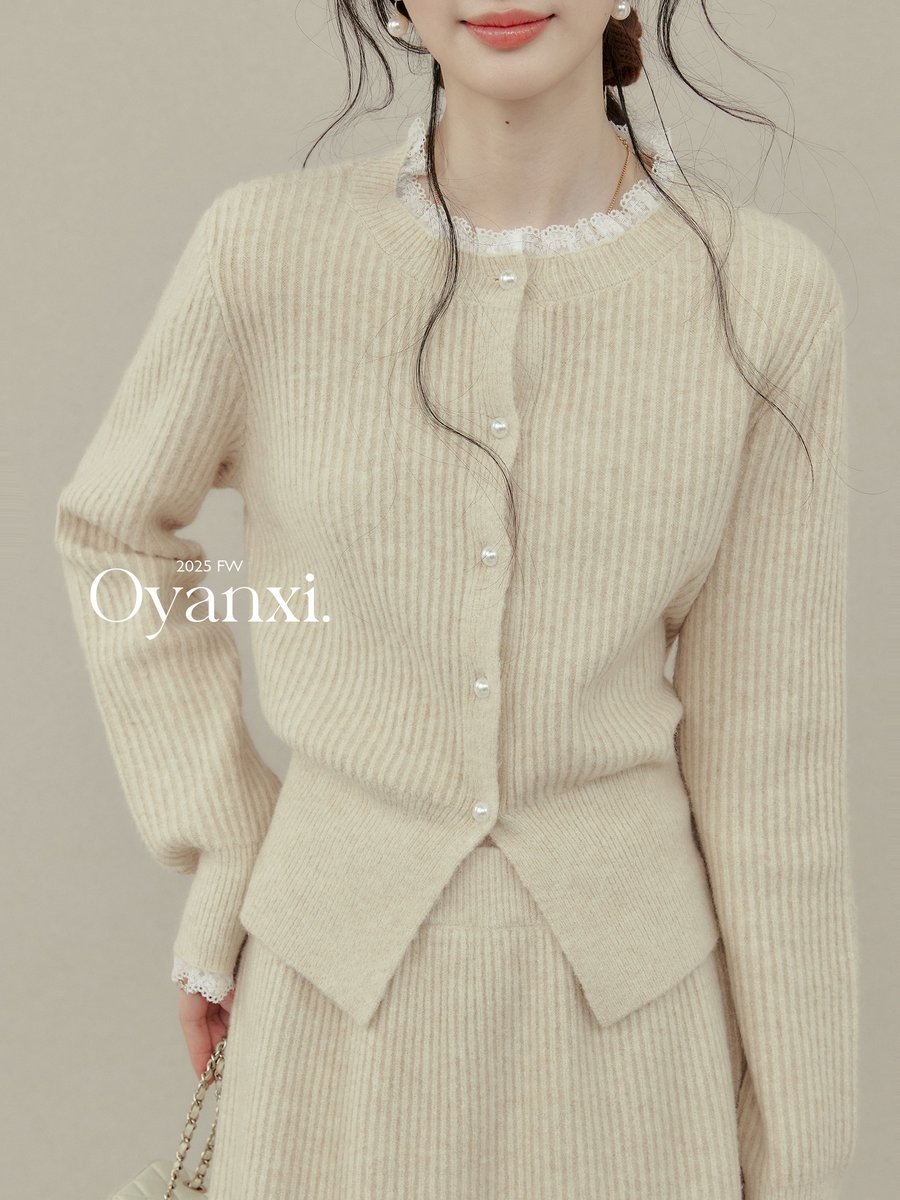OYANXI ニットカーディガン＆ニットスカート セットアップ