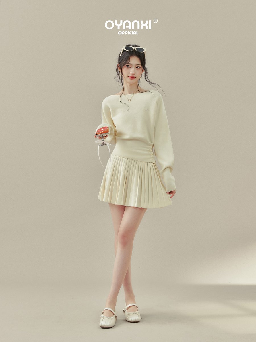 OYANXI アシンメトリーネック ニット 2点セット