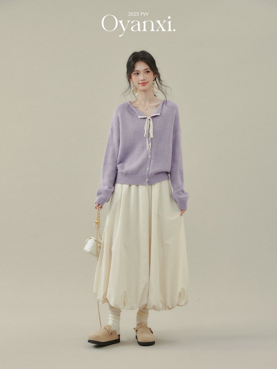 OYANXI ハイウエスト バルーン Aラインスカート