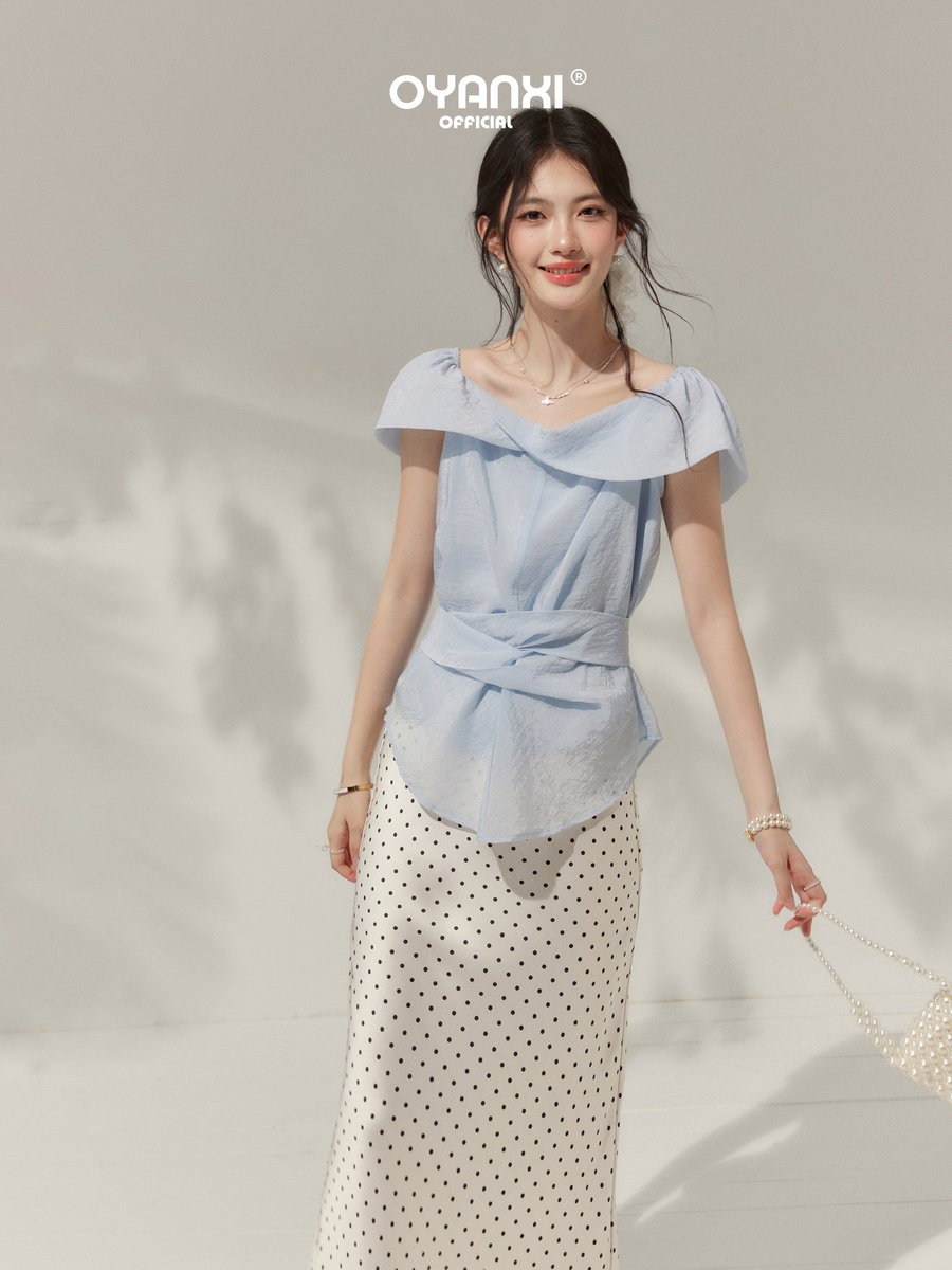 OYANXI ドット柄 マーメイド ロングスカート