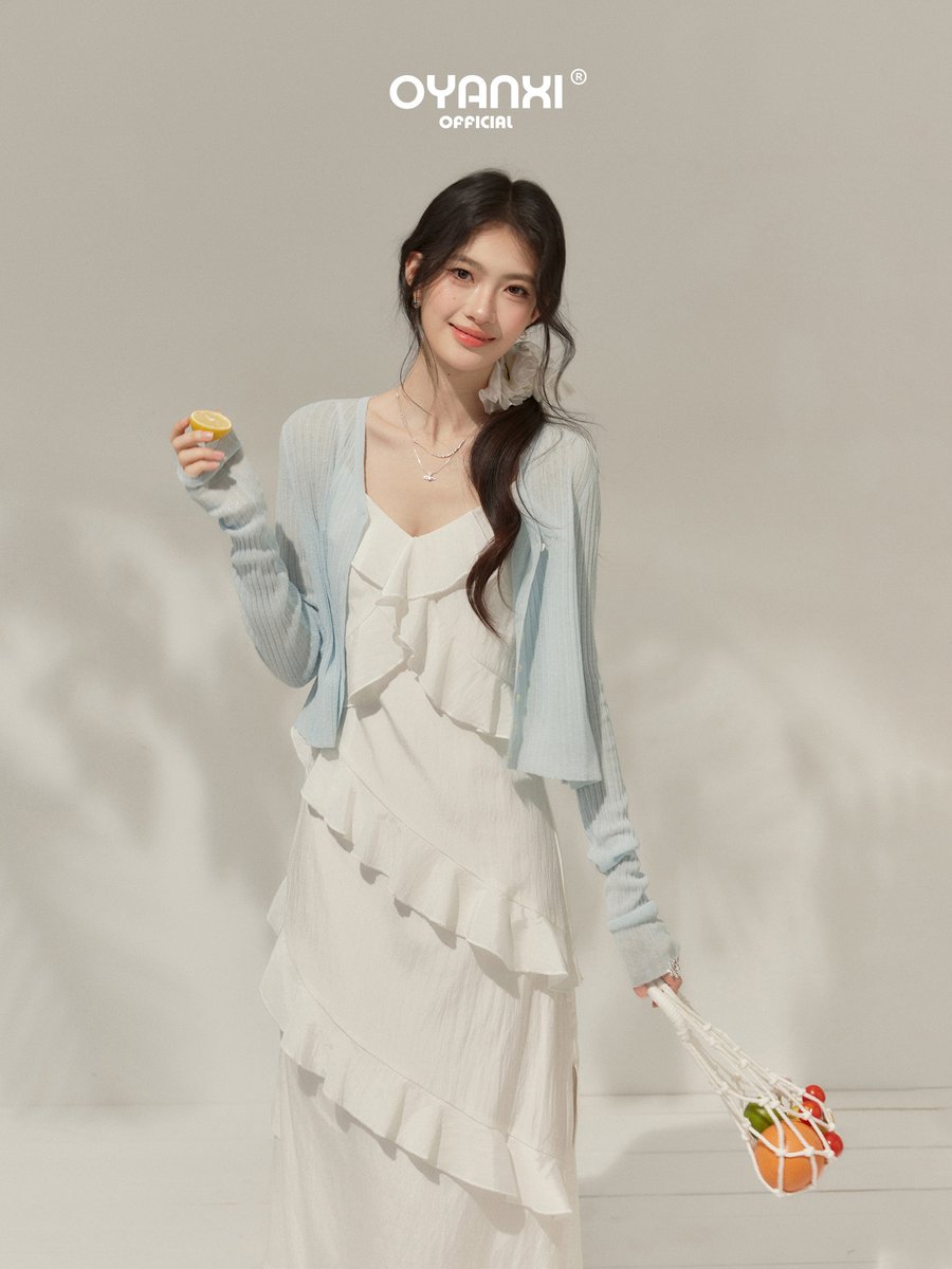 OYANXI フリル Aライン キャミロングワンピース