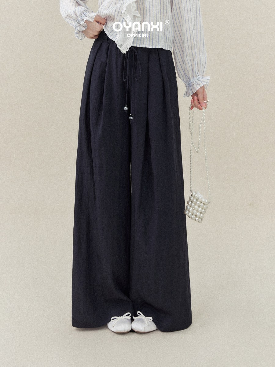 OYANXI ハイウエスト とろみ ワイドパンツ