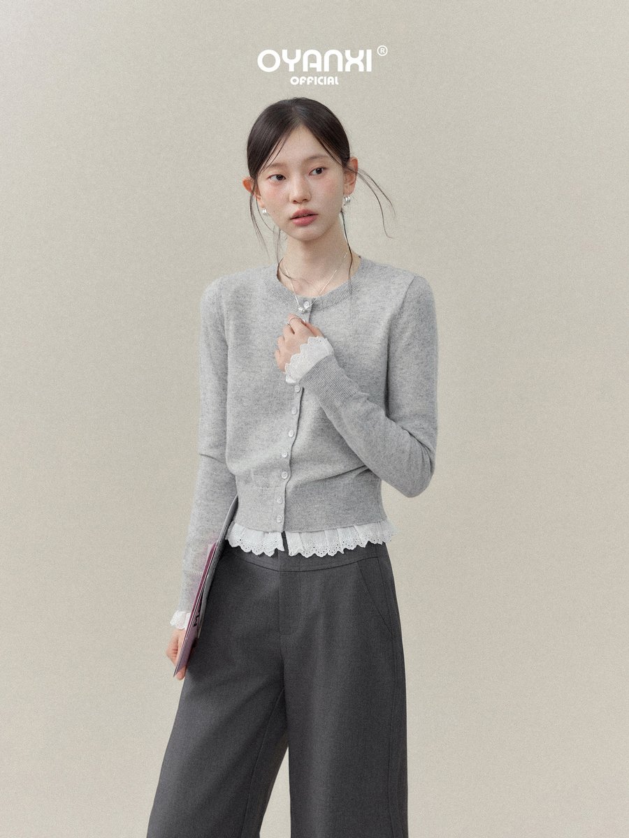 OYANXI シンプル ハイウエスト ストレートワイドパンツ