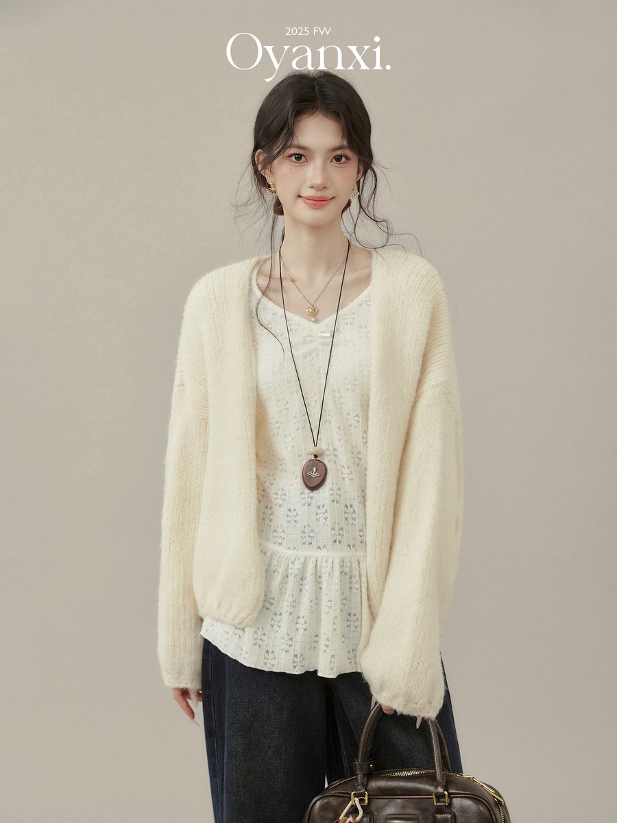 OYANXI ルーズシルエット ニットカーディガン