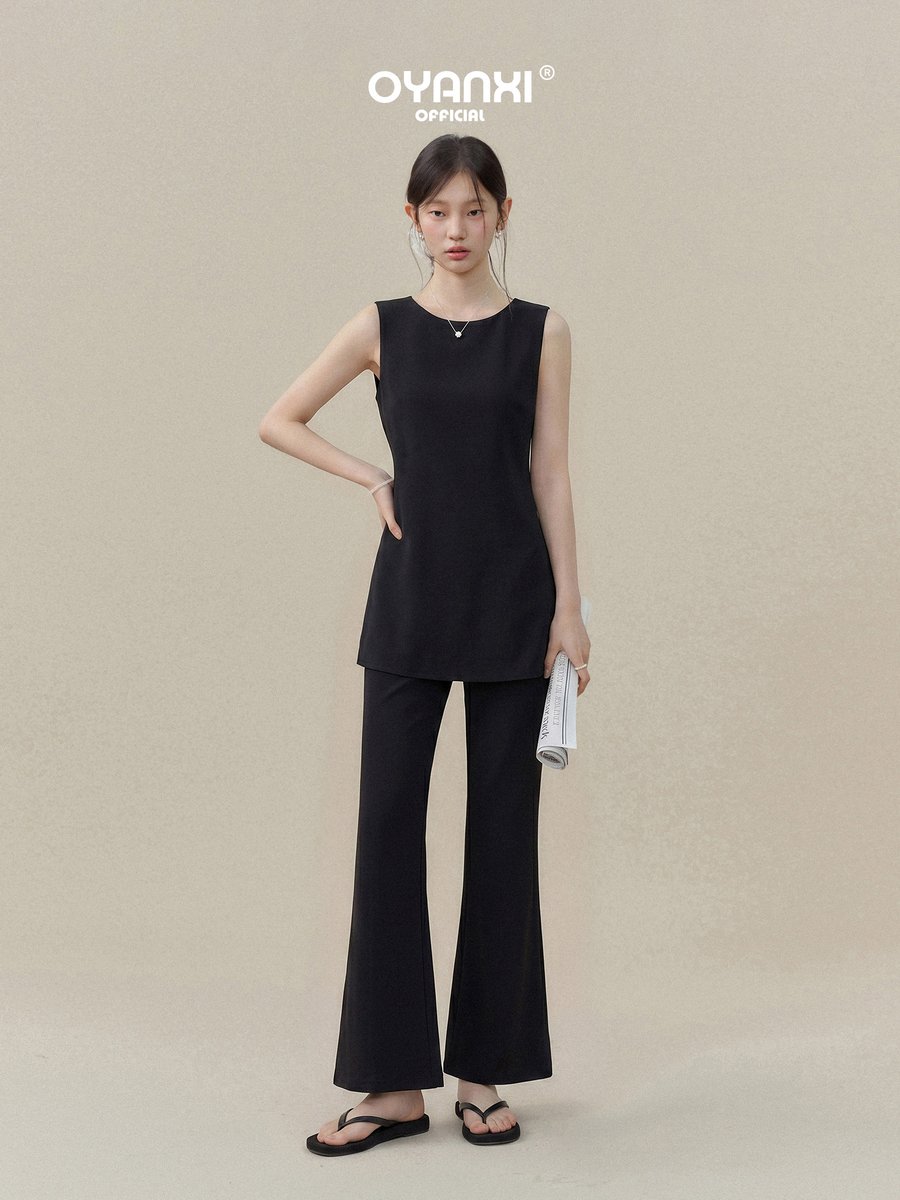 OYANXI ノースリーブ ワンピース＆ストレートパンツ セットアップ