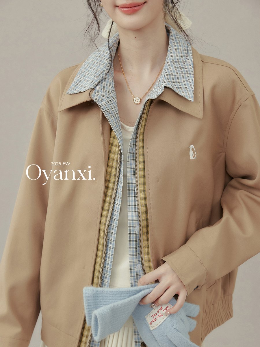OYANXI フェイクレイヤード ショート丈 ジャケット