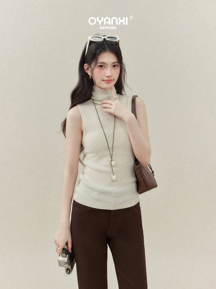 OYANXI ハイウエスト セミフレア デニムパンツ