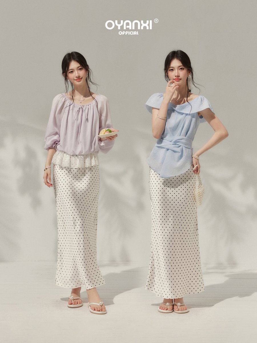 OYANXI ドット柄 マーメイド ロングスカート