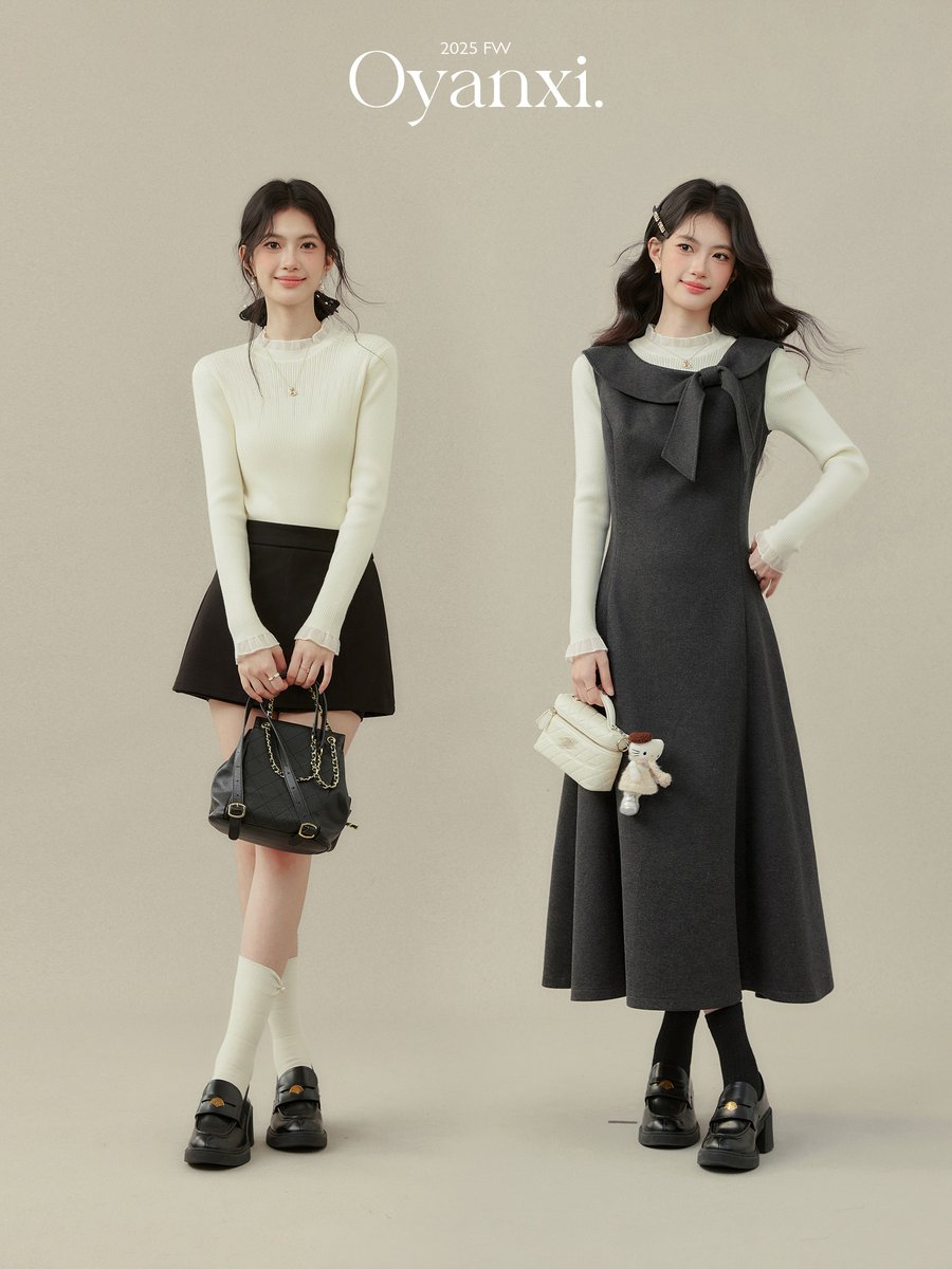 OYANXI ハイネック クロシェ スリムニット