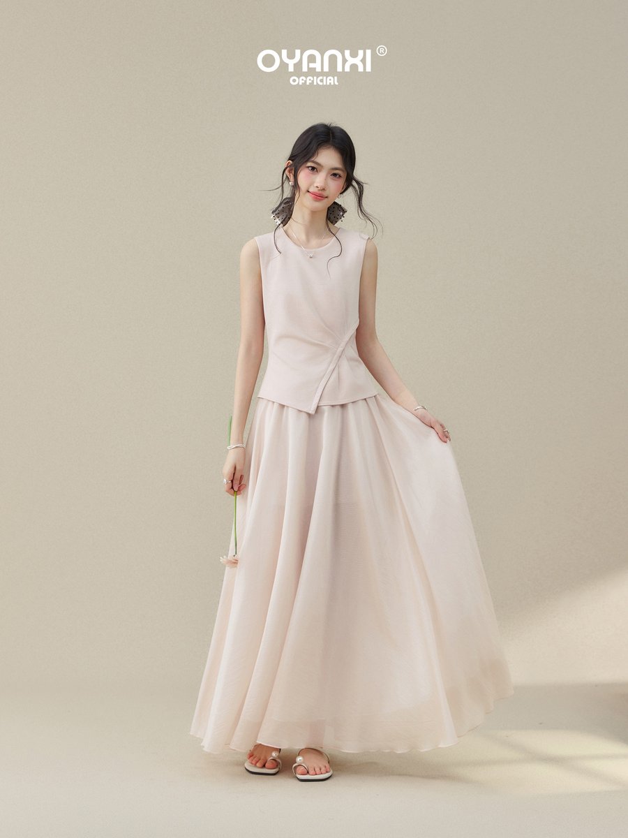 OYANXI ノースリーブ Aライン ワンピース