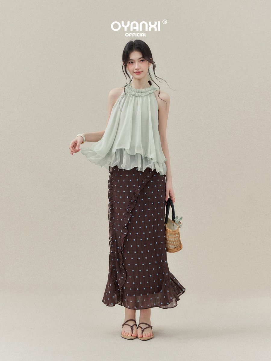 OYANXI ホルターネック ゆったり ノースリーブトップス