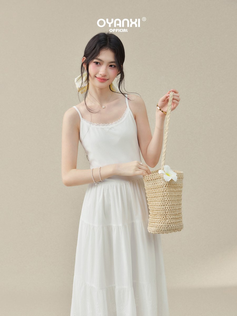 OYANXI 透かしレース キャミロングワンピース