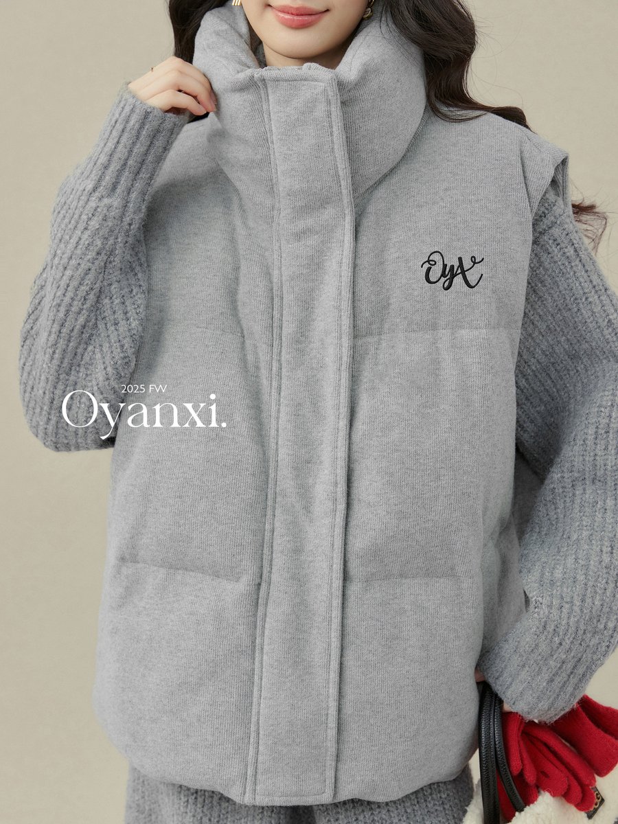 OYANXI スタンドカラー ジップアップ ベスト
