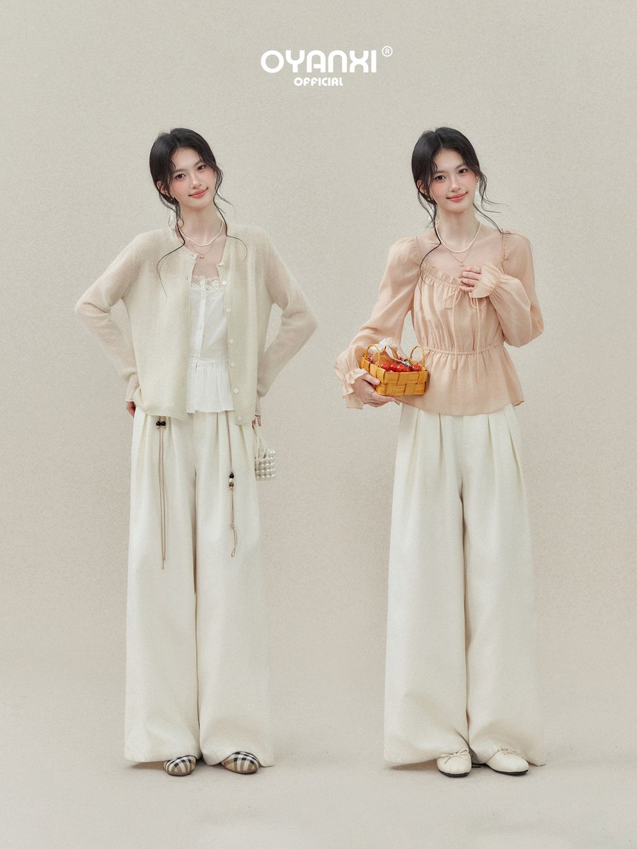 OYANXI ベルト付き ハイウエスト ワイドパンツ
