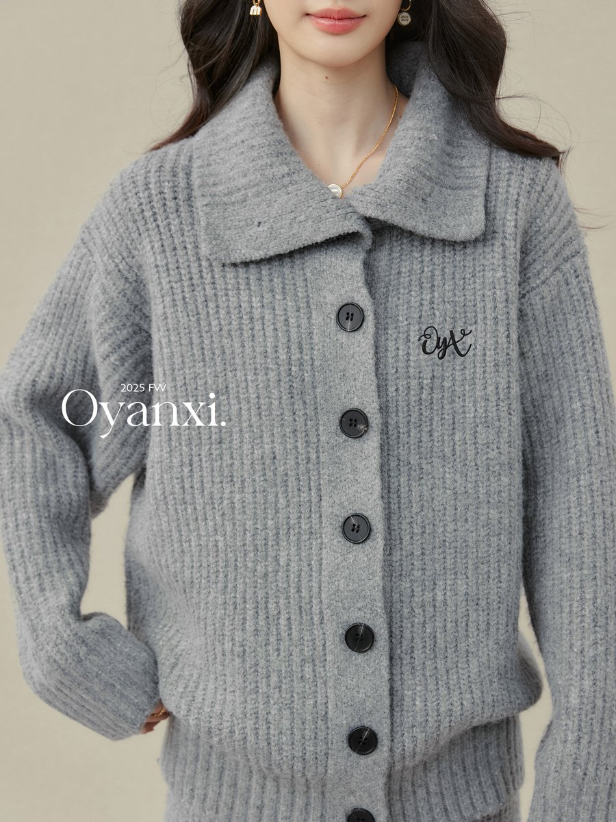 OYANXI ニットカーディガン＆リラックスパンツ セットアップ